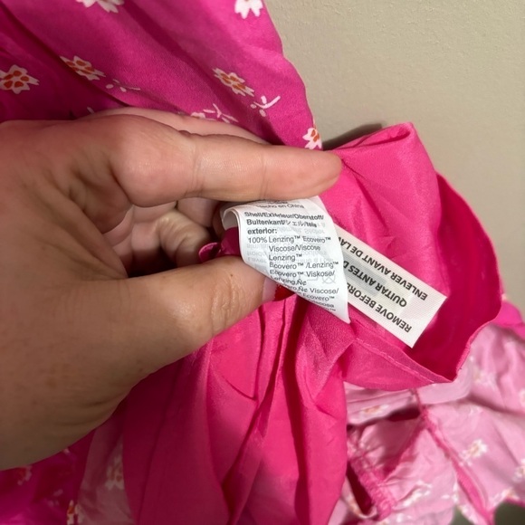 New JCREW SZ 16 V-neck ruffle dress in floral print pink - Picture 5 of 6